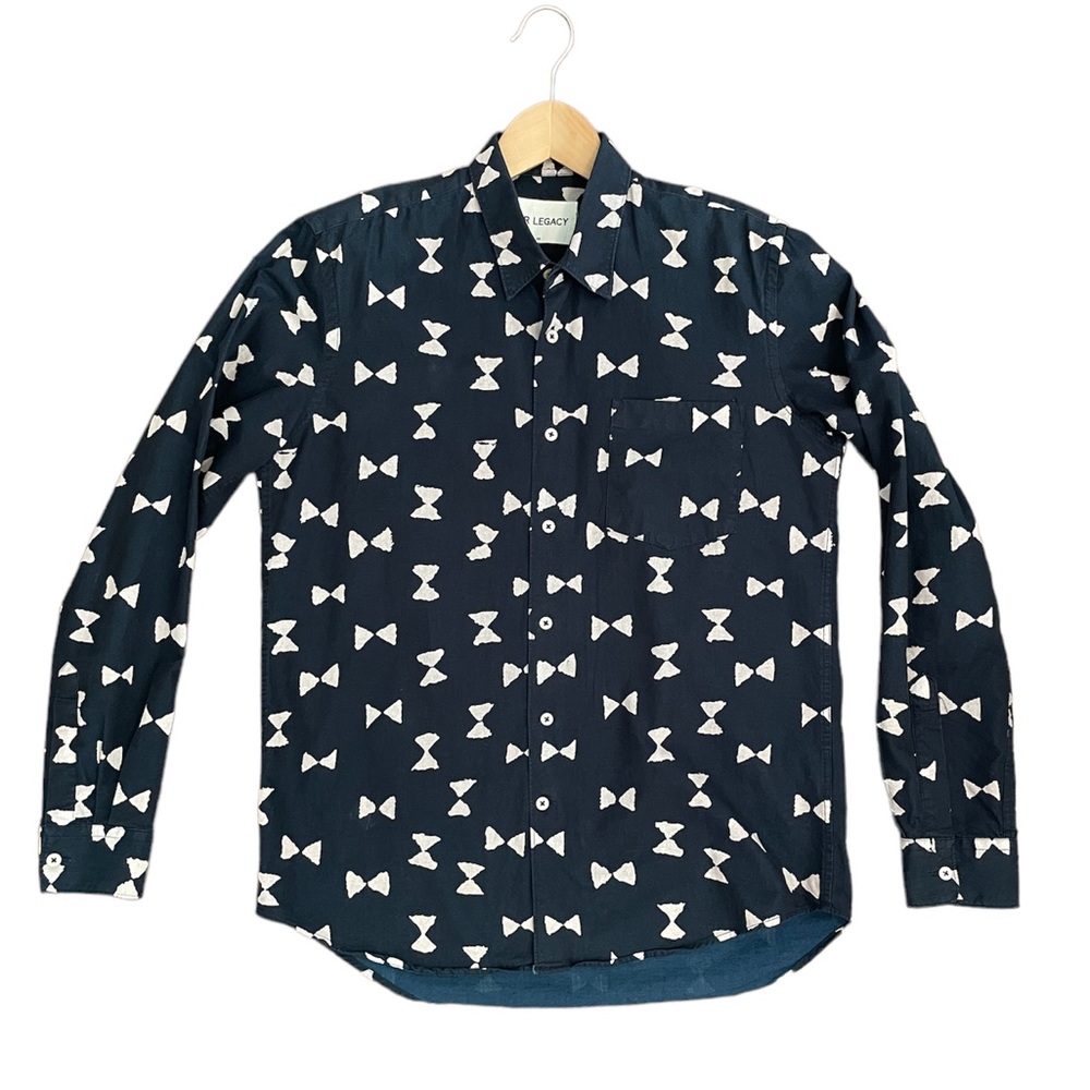 Our Legacy First Hourglass Print Indigo Button Up Shirt Long Sleeve Size: Medium